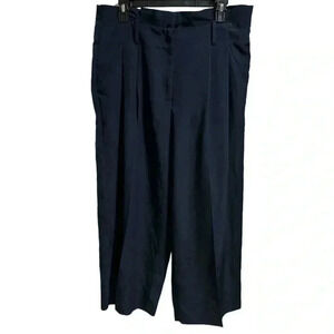 Michael Michael Kors Navy Blue Wide Leg Cropped Pants Size Large